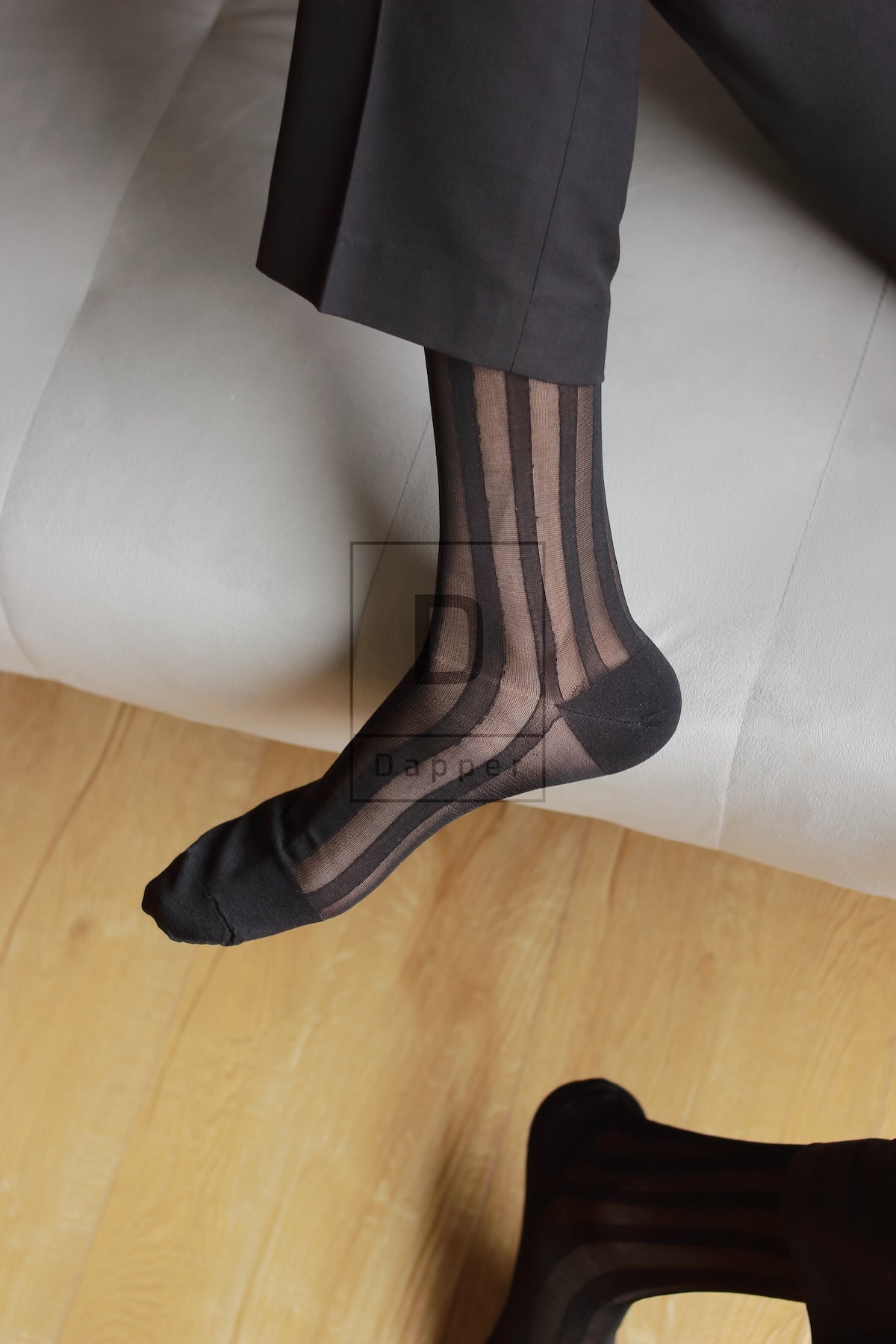 Men's Black Nylon Dress Socks