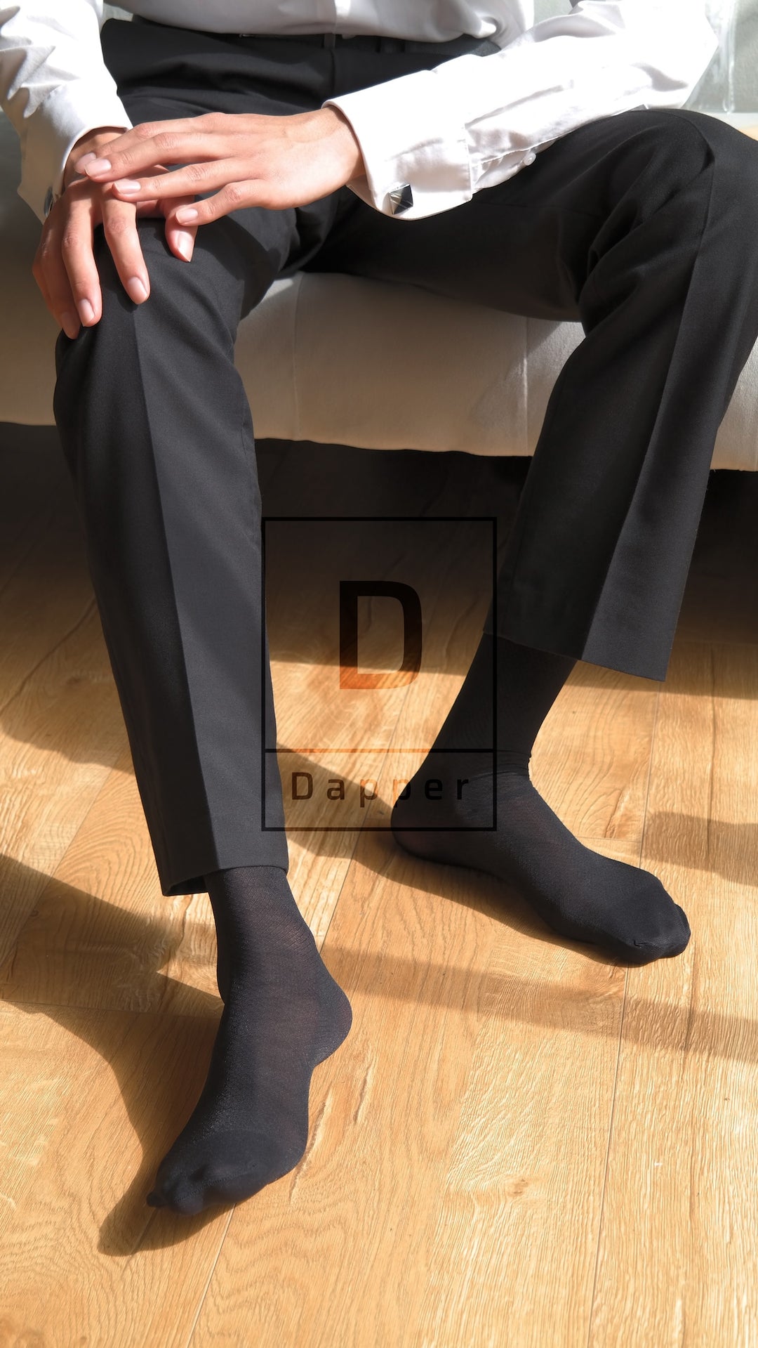 Calcetines de vestir para hombres con diseño de malla de diamante