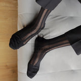 Calzini eleganti in nylon a righe grasse