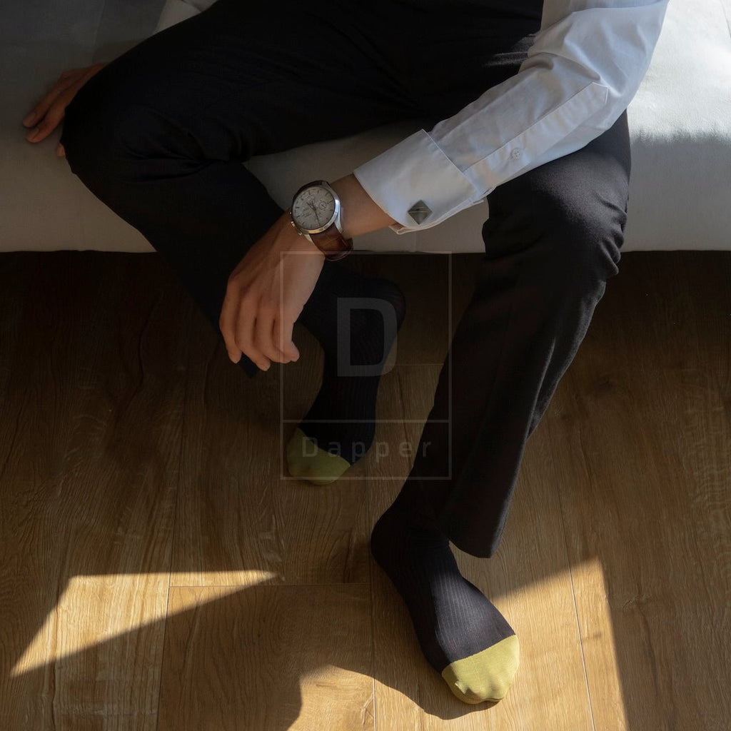 Gold-Toe Striped Men's Dress Socks – Stylish Comfort – Dapper Socks