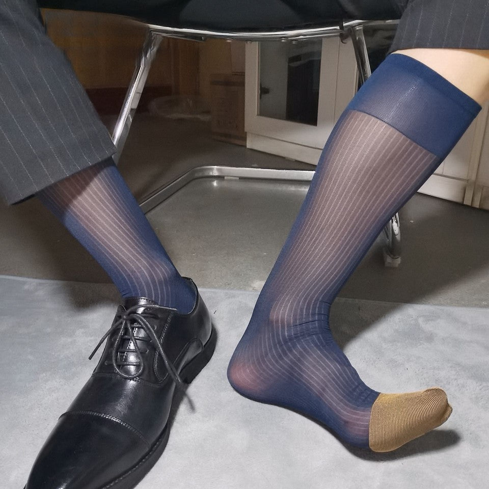 Gold-Toe Black Striped Men's Business Dress Socks. - Dapper Socks